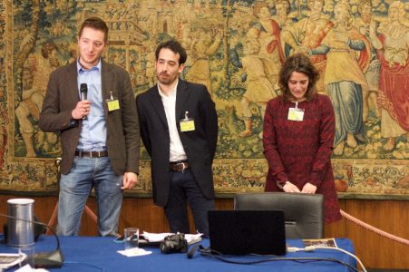 Maria Panariello, Maurizio Franco e Leonardo Filippi, autori dell'inchiesta 'Le catene della distribuzione'| ph. F.Passi