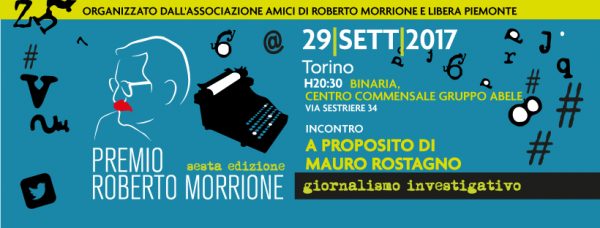 "A proposito di Mauro Rostagno", il 29 settembre a Torino