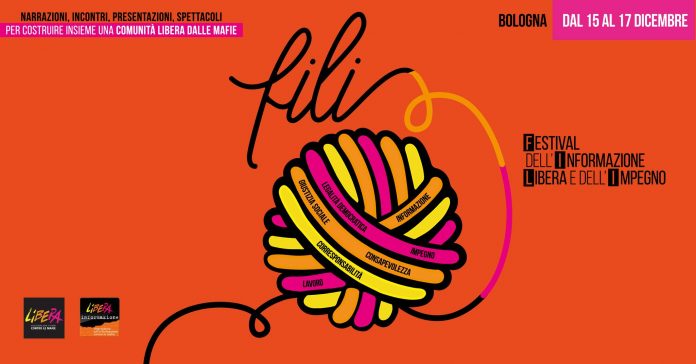 Copertina del Festival F.I.L.I. di Bologna: il Festival per l'Informazione Libera e l'Impegno organizzata da Libera Bologna e Libera Informazione